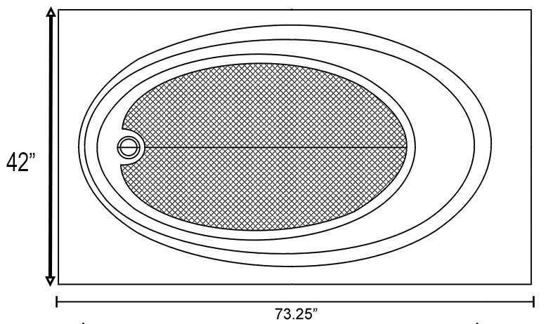 72x42 cultured marble tub drawing